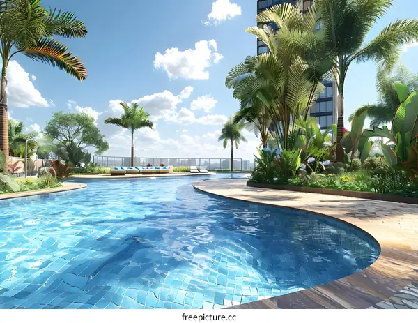 Luxury Rooftop Pool with City View