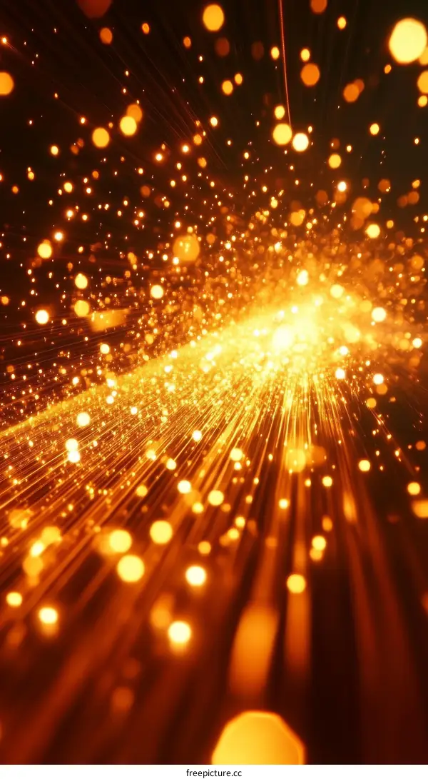 Abstract Sparkling Golden Light Burst