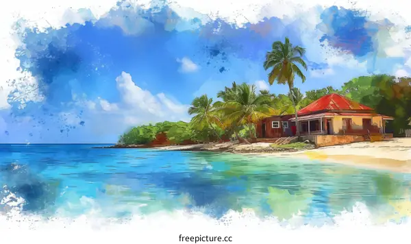 Beach house in the tropics