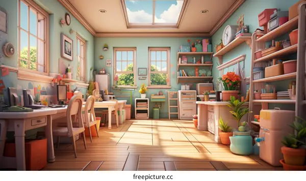 Cozy Colorful Home Office