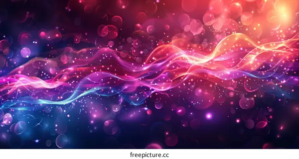 Abstract Colorful Light Waves Background