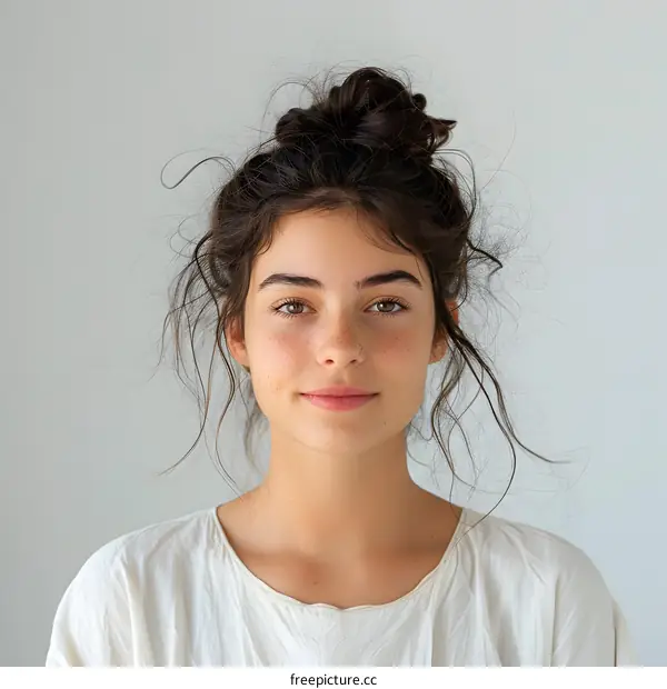 Portrait of a Young Woman with Freckles