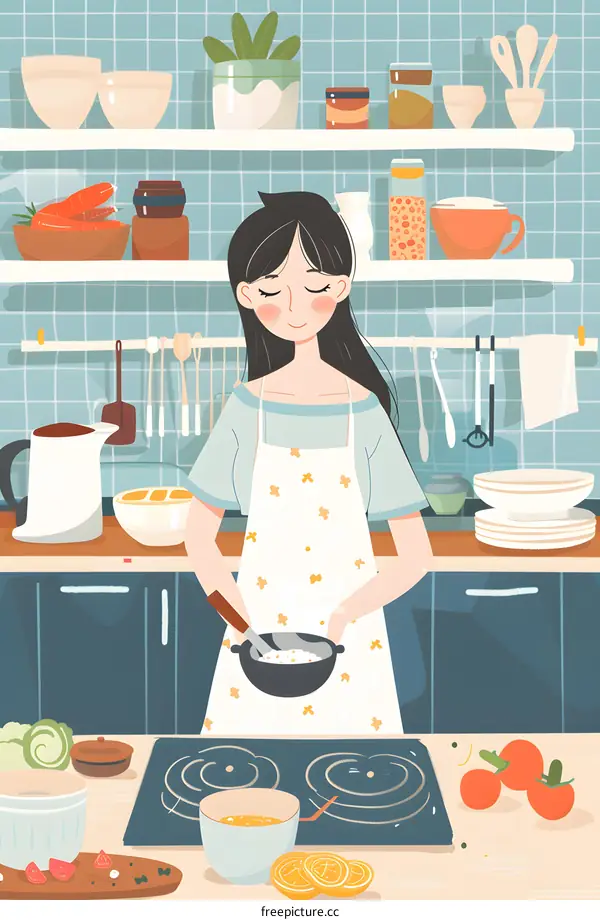 Woman Cooking in the Kitchen