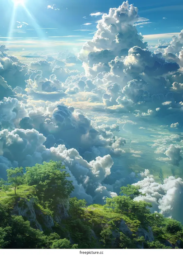 Stunning Cloud Formations Above Lush Landscape