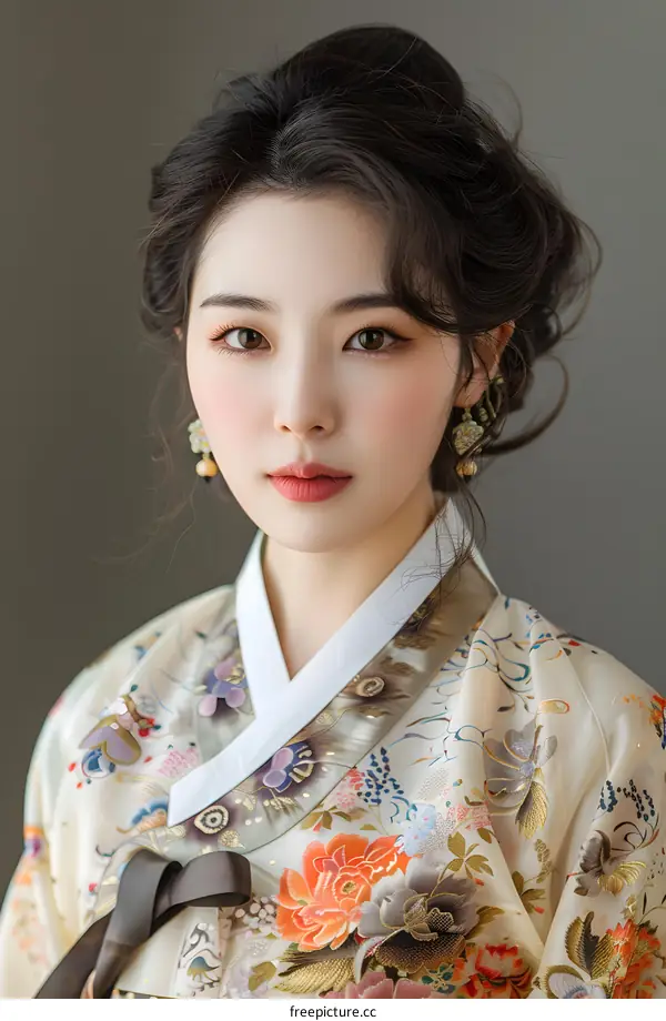 Portrait of a young woman in a hanbok