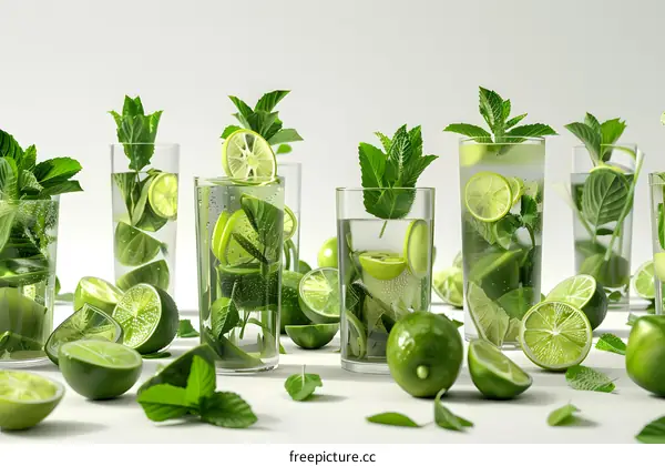 Refreshing Lime and Mint Cocktail Drinks