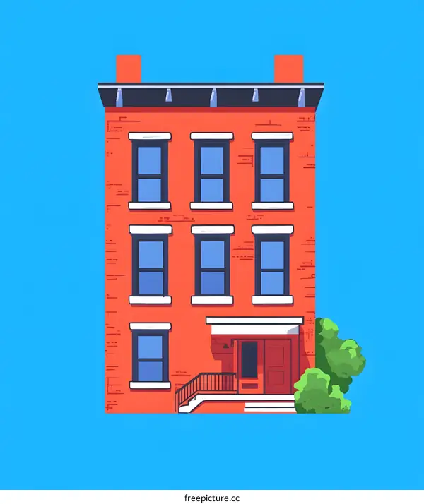 Red Brick Building Illustration