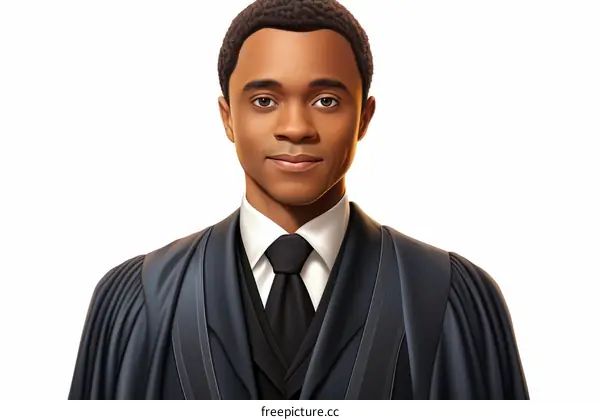 A young African-American man in a suit and tie