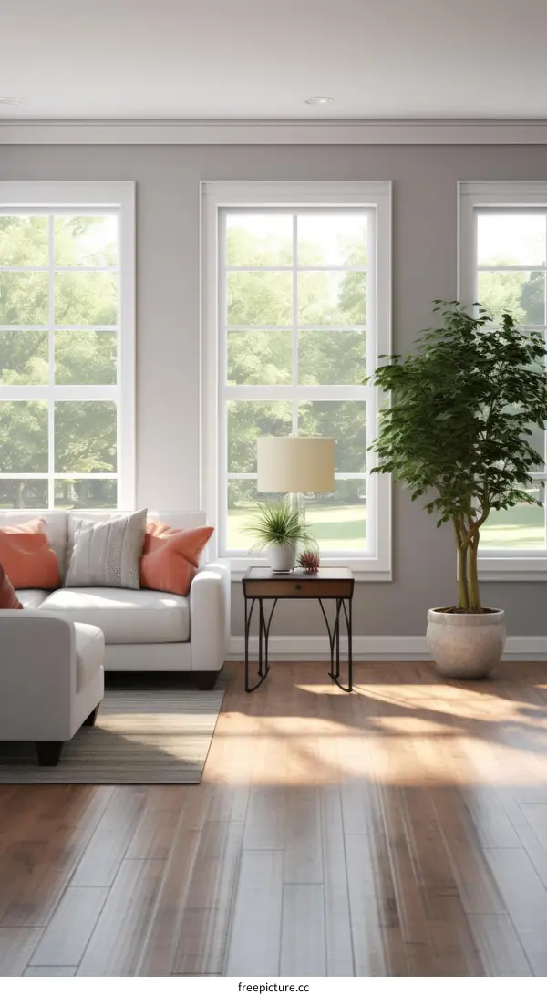 A bright and airy living room with a large windows