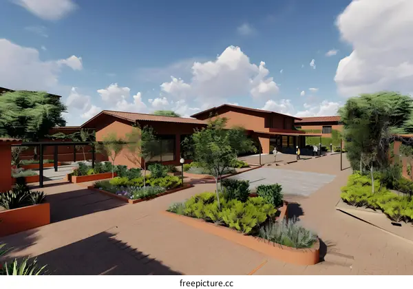 Modern Architecture Courtyard Design