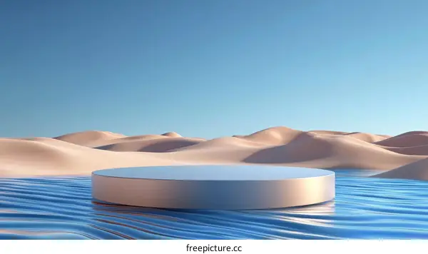 Desert Scene with a Modern Product Display