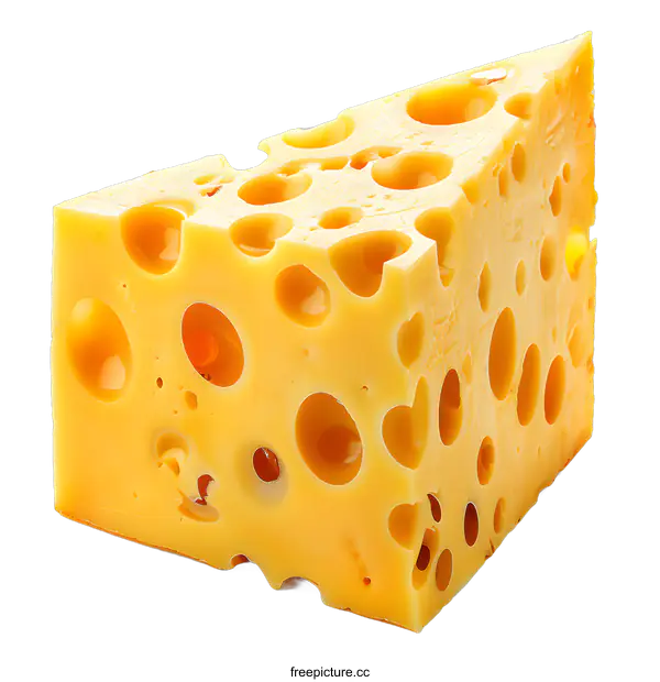 [Transparent Background PNG]A wedge of Swiss cheese