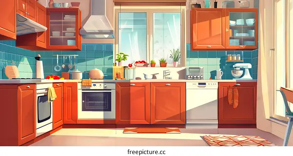 Modern Kitchen Interior Design With Wooden Cabinets