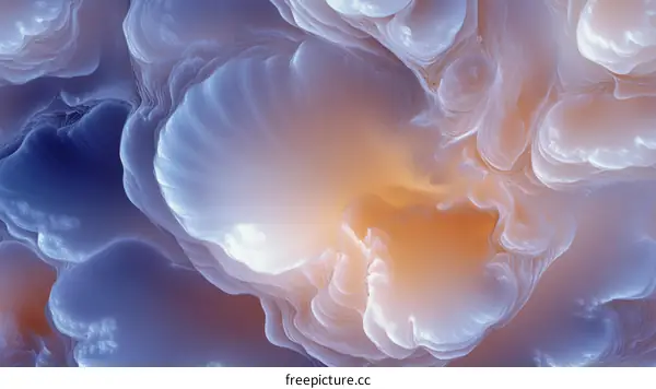 Abstract Flowing Forms in Pastel Hues