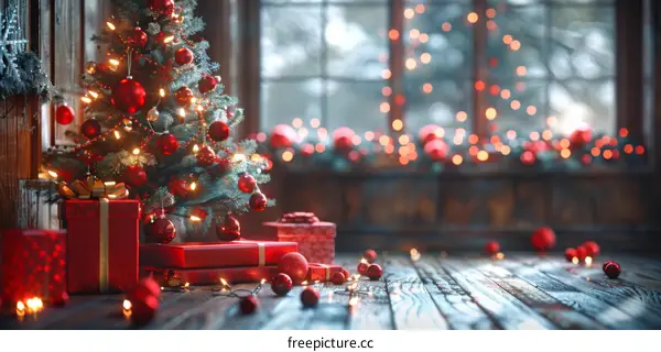 Christmas Celebration in a Family Room