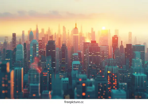Sunrise Cityscape Illustration