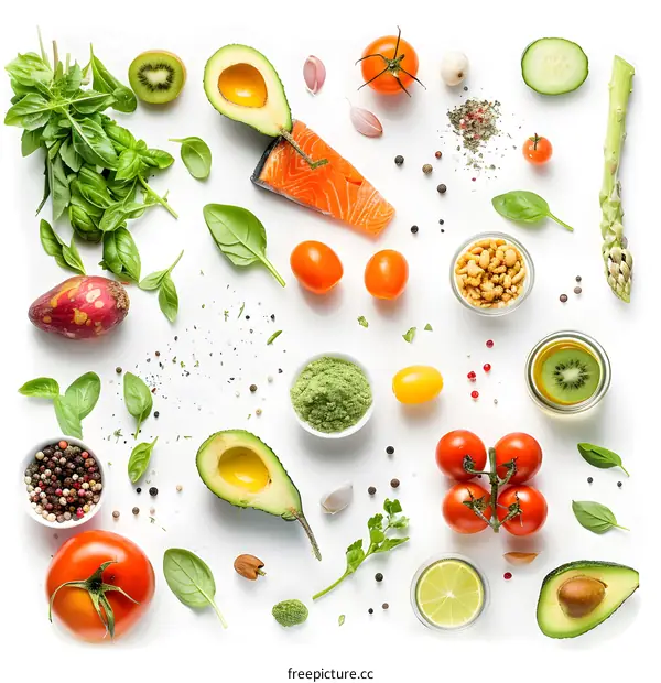 Healthy Food Ingredients Flat Lay Photography