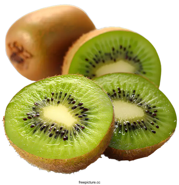 [Transparent Background PNG]Fresh Kiwi Fruit Slices