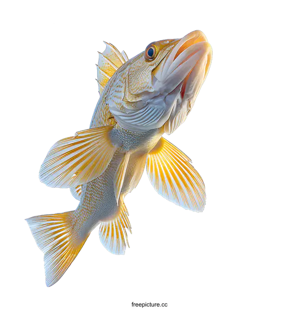 [Transparent Background PNG]Fish with Open Mouth on White Background