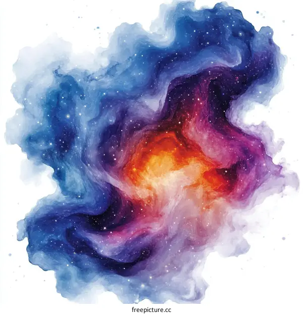 Abstract Watercolor Galaxy Nebula