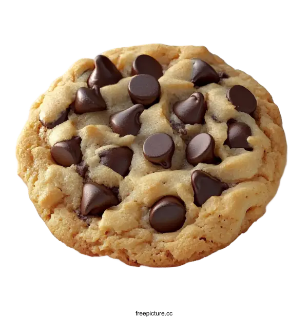 [Transparent Background PNG]Delicious Chocolate Chip Cookie Close-Up