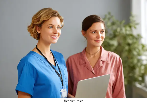 Two Healthcare Professionals Working Together