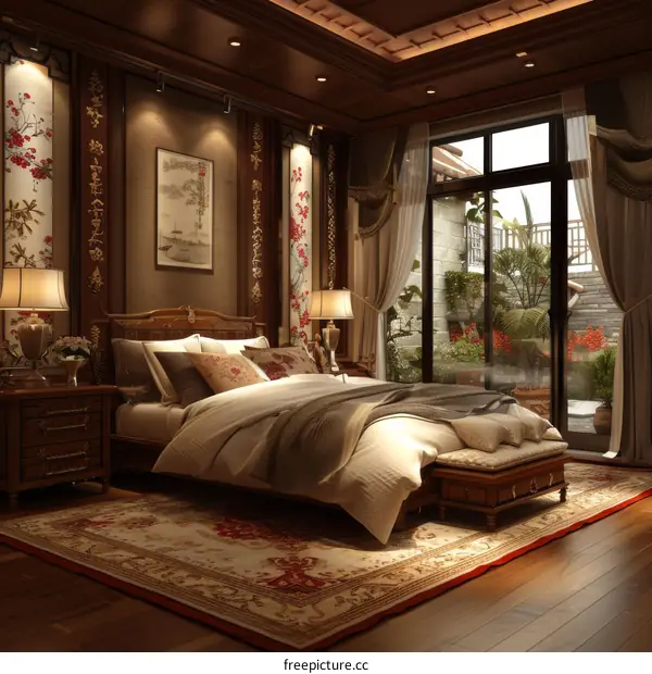 Classic Elegant Wooden Bedroom Interior Design