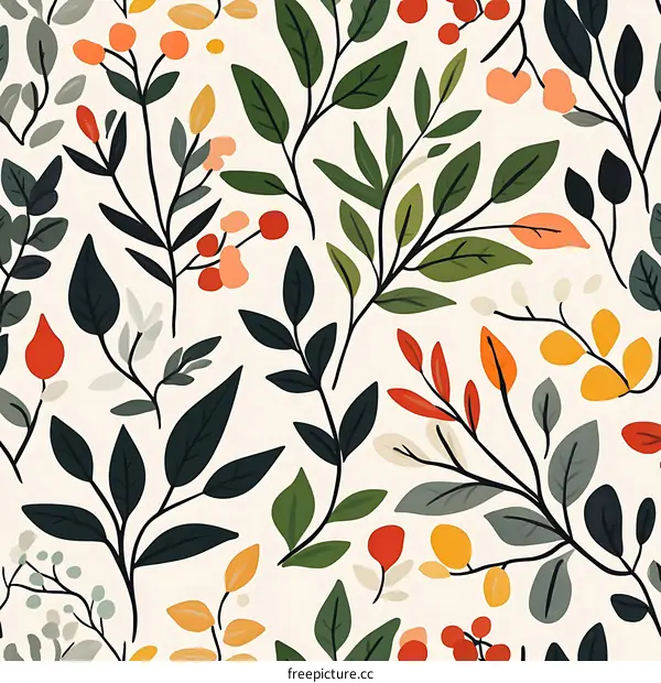 Colorful Floral Pattern Seamless Illustration