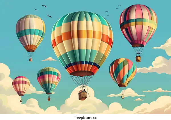 Colorful Hot Air Balloons Flying in the Sky