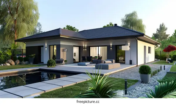 Modern European Style House with Backyard Pool