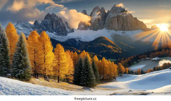 Autumnal Mountain Majesty at Sunrise