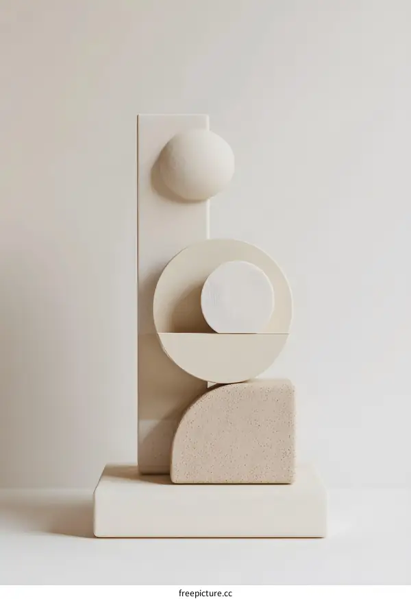 Minimalist Abstract Geometric Shapes Beige