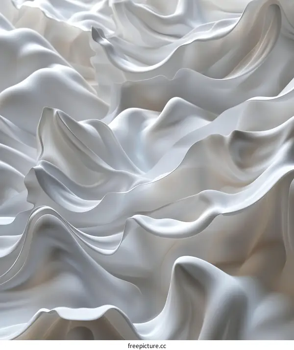 Abstract Flowing White Fabric Design