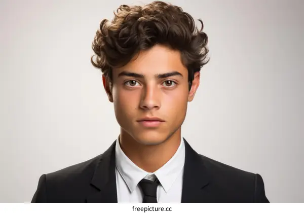 Headshot of a young man in a suit and tie