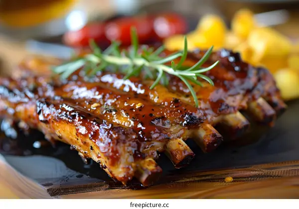 Delicious Barbecue Ribs with Side Dish