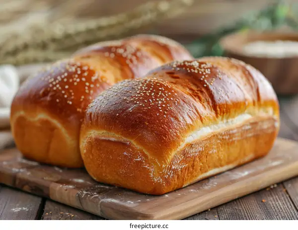Loaf of Bread on a Cutting Board