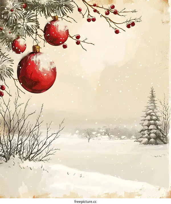 Christmas Village in Snowy Countryside