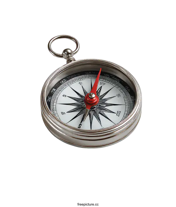 [Transparent Background PNG]Vintage Nautical Compass Isolated on White Background