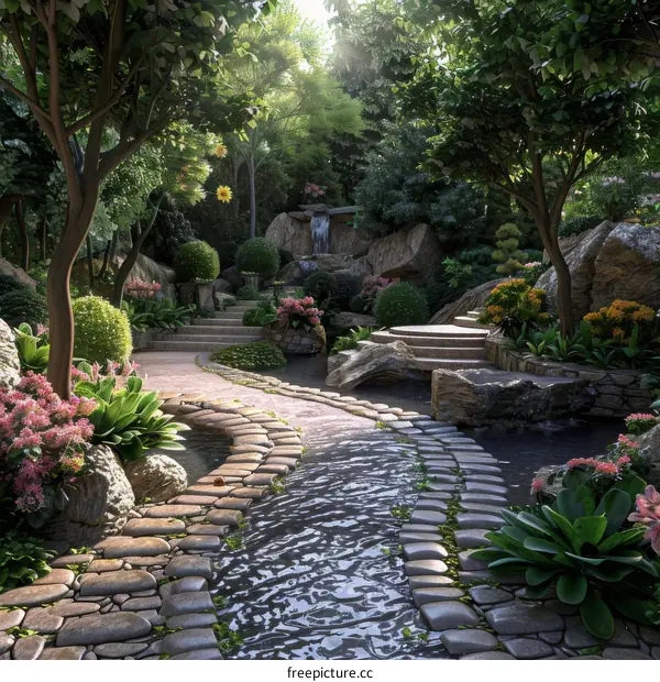 Chinese Garden Landscape Design with Feng Shui Elements