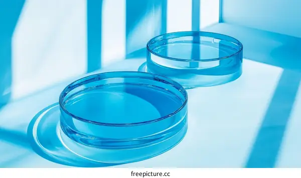 Abstract Blue Glass Bowls Minimalist Design