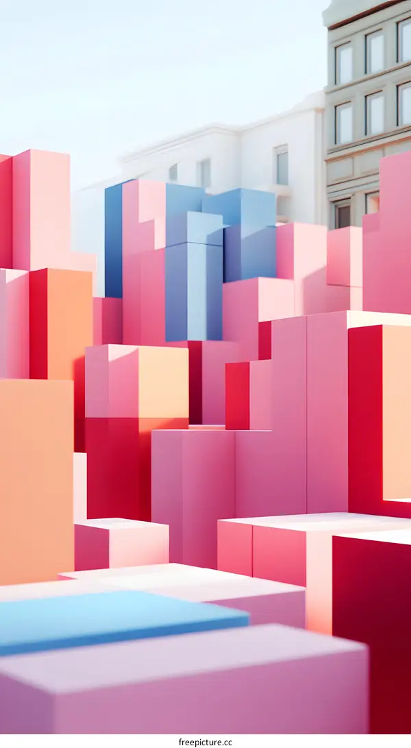 Abstract Minimalist Colorful Cubes