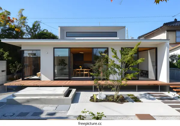 Modern Japanese House with a Zen Garden