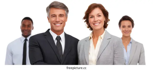 Business Team Portrait on a White Background