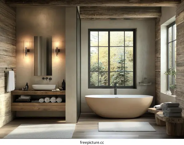 Rustic Modern Bathroom Interior Design