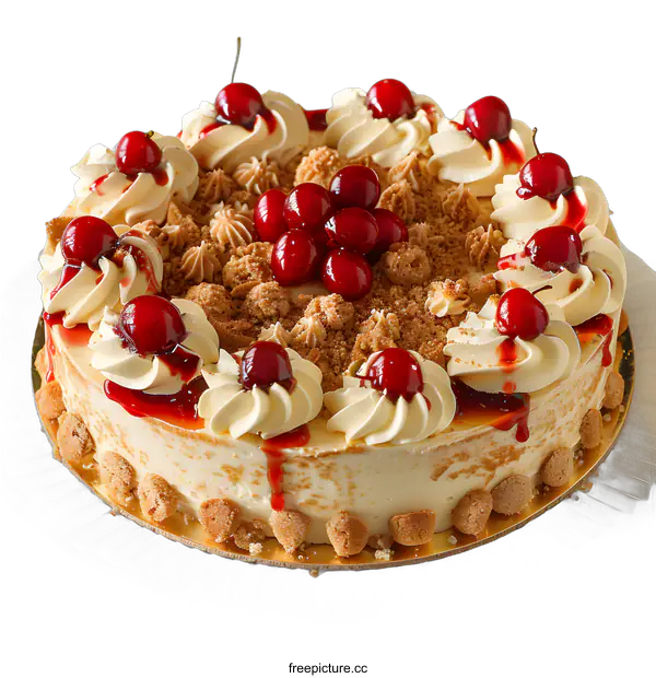 [Transparent Background PNG]Cheesecake with red fruits