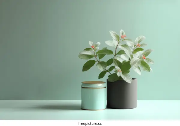 Elegant Mint Green Interior Plant Display