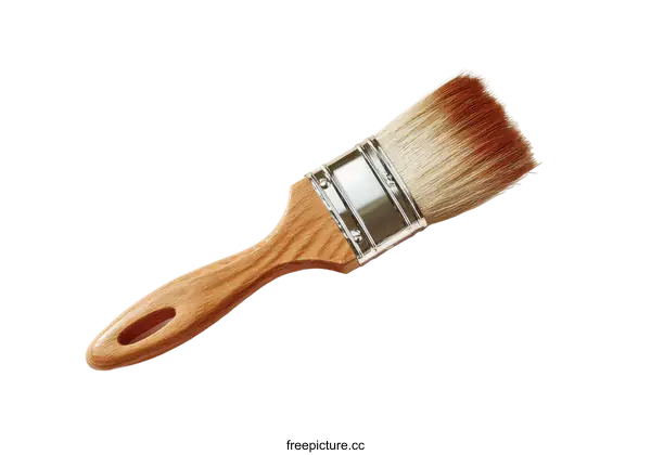 [Transparent Background PNG]Wooden Paint Brush on White Background