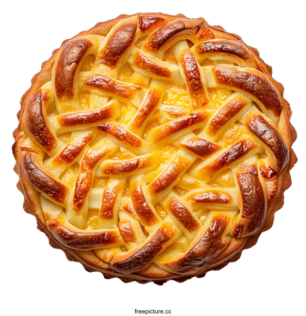 [Transparent Background PNG]Delicious baked lemon tart isolated on white