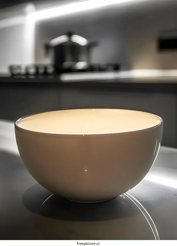 White Ceramic Bowl on a Kitchen Countertop