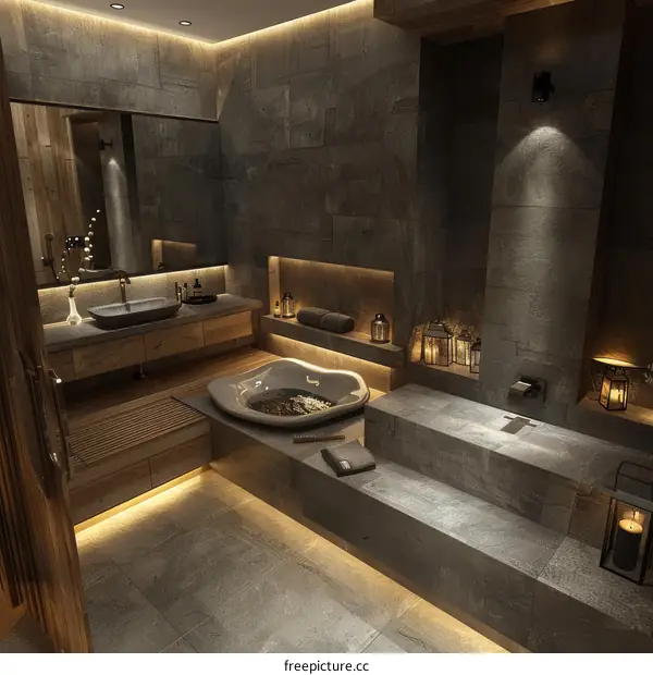 3D rendering of a modern bathroom